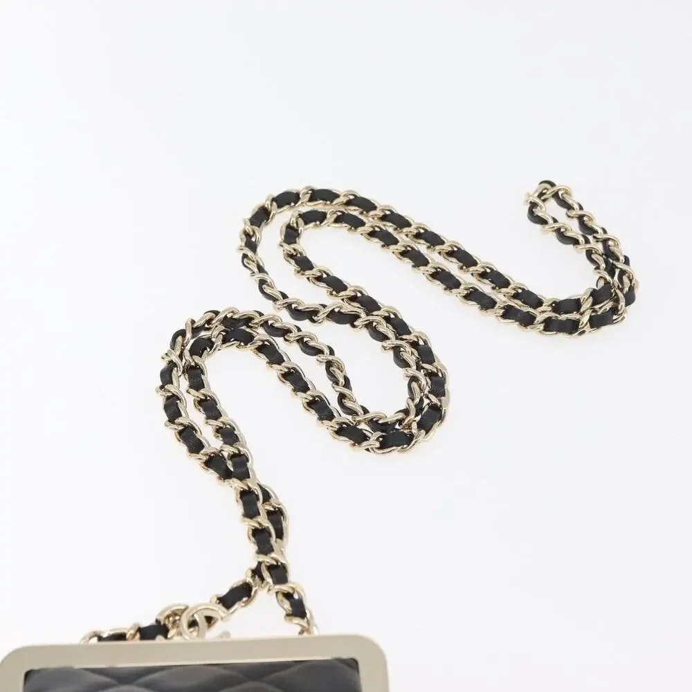 Chanel Matelasse Lambskin Chain Crossbody Bag Black